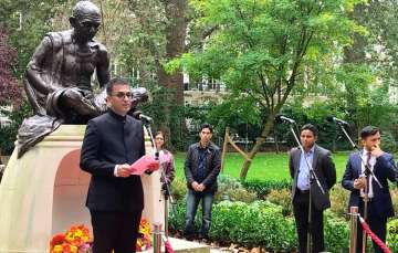 Chief Justice of India DY Chandrachud addressing Gandhi Jayanti celebrations in London