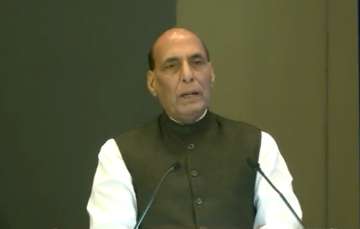Union Defence Minister Rajnath Singh at the Goa Maritime Conclave 2023.