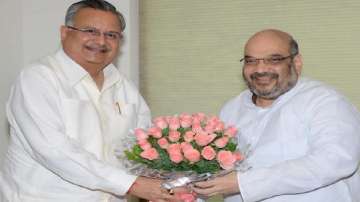 Home Minister Amit Shah and former CM Dr Raman Singh