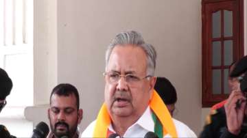 Former Chhattisgarh Chief Minister Raman Singh addresses media on the upcoming assembly election in the state