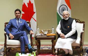 Canadian PM Justin Trudeau with his Indian counterpart Narendra Modi