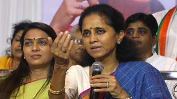 File photo, NCP MP Supriya Sule with party leader Rohini Khadse addresses a press conference in Nagpur. 