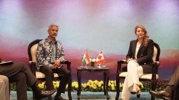 Canadian Foreign Minister Melanie Joly with EAM S Jaishankar.