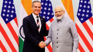  US Ambassador to India Eric Garcetti with Prime Minister Narendra Modi.