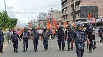 A large number of police were deployed in Nepalgung to ease tension between the two communities.