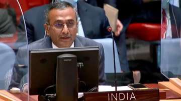 India’s Deputy Permanent Representative at the UN, Ambassador R Ravindra, while presenting India's position on the Israel-Hamas war.