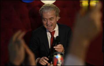 Far-right Dutch leader Geert Wilders after the announcement of first preliminary results.