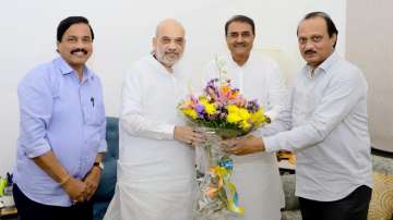Amit Shah with Ajit Pawar and Praful Patel 