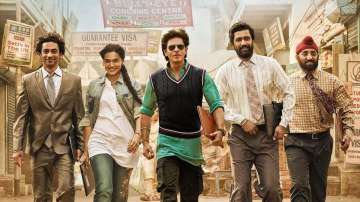 Shah Rukh Khan, Taapsee Pannu and Vicky Kaushal in Dunki poster.