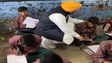 Education Minister Harjot Singh Bains at a government school