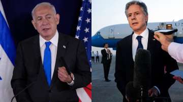 Israeli Prime Minister Benjamin Netanyahu and US Secretary of State Antony Blinken (Right)