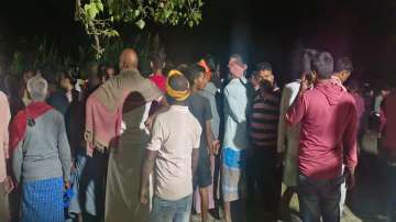 The locals gather at the spot where the incident took place
