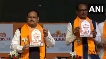 JP Nadda, Shivraj Singh Chouhan releases manifesto ahead of the assembly eelctions.
