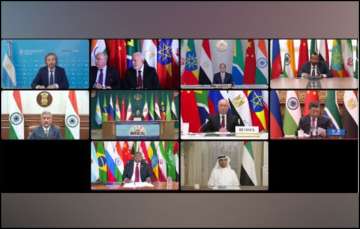 The virtual Extraordinary Joint Meeting of BRICS leaders and invited members.