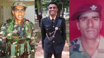 Captain MV Pranjal (Left), Captain Shubham Gupta (Centre) and Havldar Abdul Majid who died in the Rajouri encounter with terrorists in Jammu and Kashmir