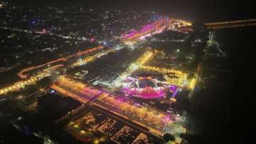 Ayodhya was illuminated on the occasion of Diwali.