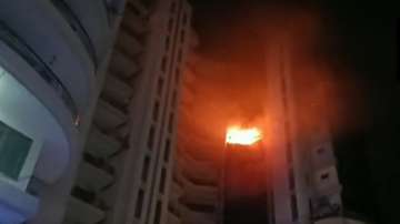 Haryana fire news, 12 rescued after massive fire in sonipat, Sonipat highrise building fire, Apex Gr