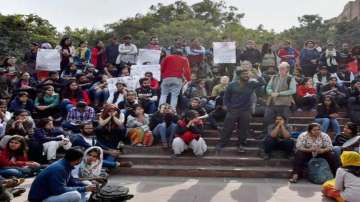 Students on the JNU campus