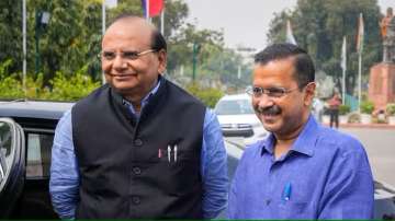 Delhi LG VK Saxena with CM Arvind Kejriwal