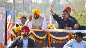 Delhi Chief Minister Arvind Kejriwal and Punjab Chief Minister Bhagwant Mann