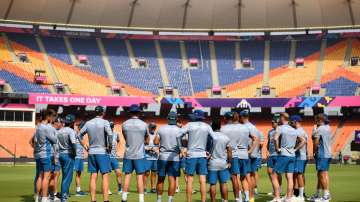 England cricket team at session at Narendra Modi Stadium in Ahmedabad on November 3, 2023