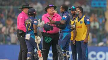 Angelo Mathews vs Bangladesh in Delhi on November 6, 2023