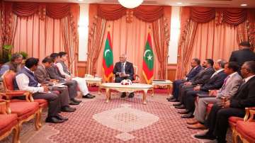 Union Minister for Earth Sciences Kiren Rijiju meets Maldives President Dr. Muizzu