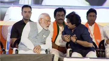 PM Modi shares dais with Pawan Kalyan in Hyderabad