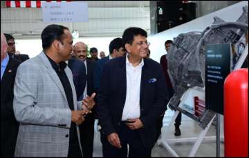 Union Commerce Minister Piyush Goyal at the Tesla manufacturing facility in California.