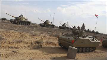 Egyptian military personnel remain alert on Rafah border crossing