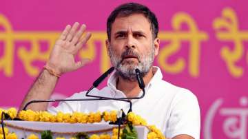 Congress leader Rahul Gandhi addresses a public meeting ahead of Rajasthan Assembly elections.