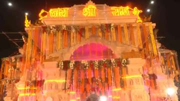 View of under-construction Ram Mandir in Ayodhya on Deepotsav