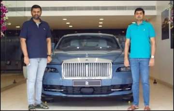 Chennai builder Baashyaam Yuvaraj with his Rolls Royce Spectre EV.