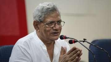 CPI(M) General Secretary Sitaram Yechury addresses a press conference.