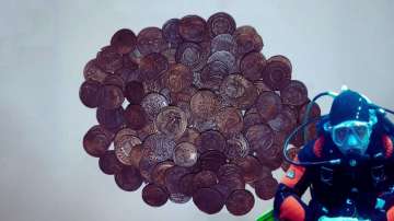 Metallic coins recovered from Sardinia coast
