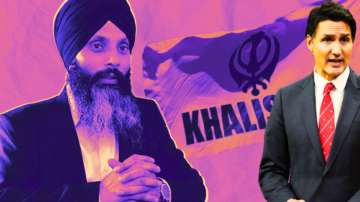 Khalistani terrorist Hardeep Singh Nijjar (L) and Canadian PM Justin Trudeau (R).