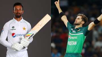 Shan Masood (left) and Shaheen Shah Afridi (right).
