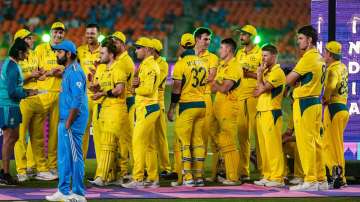 A dejected Rohit Sharma during the presentation ceremony after the World Cup 2023 final in Ahmedabad