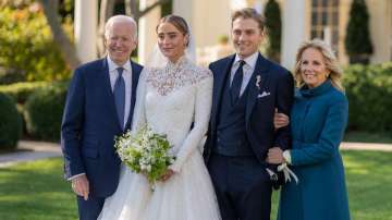 US President Joe Biden and First Lady Jill Biden while attending the wedding of Naomi Biden last yea