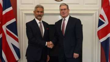 External Affairs Minister S. Jaishankar with U.K.’s Leader of Opposition Keir Starmer during a meeti