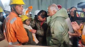 The CM welcomes the rescued worker