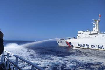 China fires water cannons towards Philippines vessel