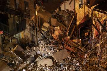 A six-story corner of a Bronx apartment building collapsed in New York.