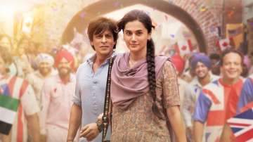 A shot from Dunki's song 'Lutt Putt Gaya' featuring SHah Rukh Khan and Taapsee Pannu