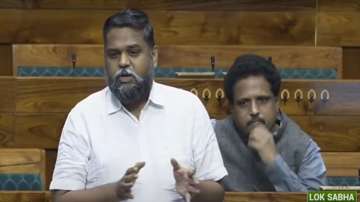 DMK MP DNV Senthilkumar S speaks in Lok Sabha during winter session of Parliament