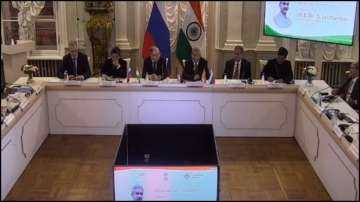 External Affairs Minister S Jaishankar during the roundtable conference with Indologists in St Petersburg.