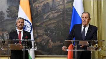 External Affairs Minister S Jaishankar with his Russian counterpart Sergey Lavrov in Moscow.