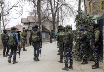 Security forces in Jammu and Kashmir during an encounter with terrorists. (File photo)
