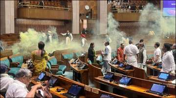 Two individuals sprayed a foul-smelling gas in the House, disrupting Parliamentary proceedings.