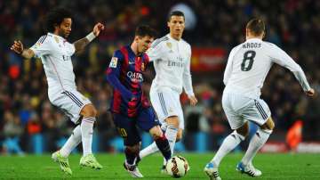 Lionel Messi vs Real Madrid in La Liga game in 2015